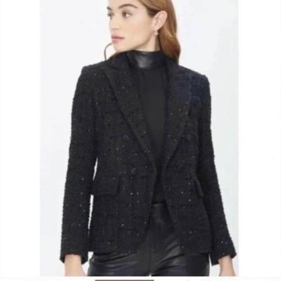 NWT Generation Love Alexa Tweed Blazer in Fancy Black SZ Small - Picture 2 of 6
